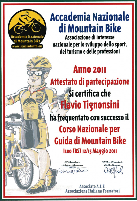 Certificate Academy of Mountain bike