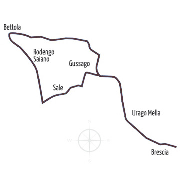 Itinerario NERO - Partenza e arrivo: Piazza della Loggia (Brescia)