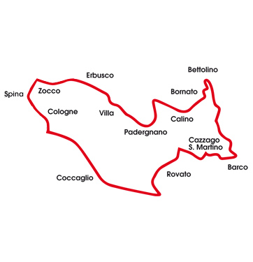 Itinerario ROSSO - Partenza e arrivo: Erbusco