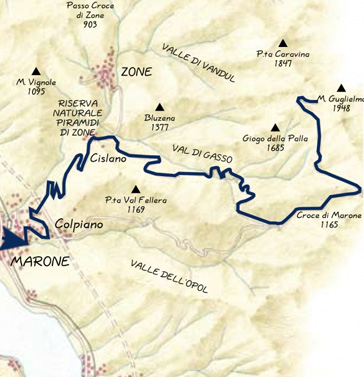 Piramidi di Zone (hoodoos) - Mount Guglielmo cycle track